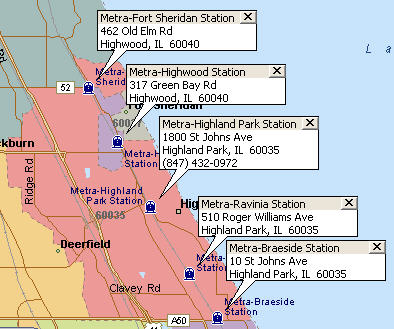 Highland Park Metra Stations