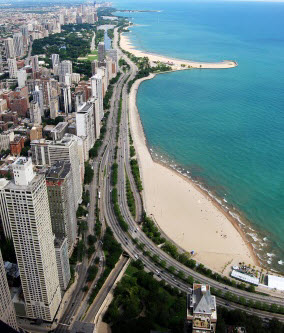 Chicago's Gold Coast Neighborhood along Lake Michigan