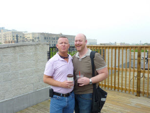 My Buyer, Scott (left) and his boyfriend, Christopher (right) on Scott's New Rooftop Deck on Closing Day