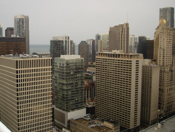 View of city and Lake Michigan from the balcony of 55 E Erie 3504 View of city and Lake Michigan from the balcony of 55 E Erie 3504