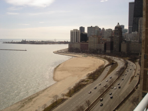 Southeast view from 1300 N Lake Shore Drive (winter) Southeast view from 1300 N Lake Shore Drive (winter)