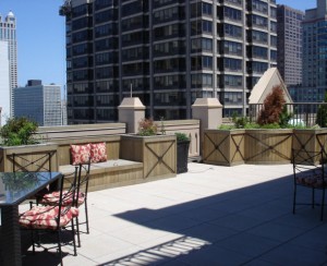 One of the larger terraces at 21 E Huron - The Pinnacle