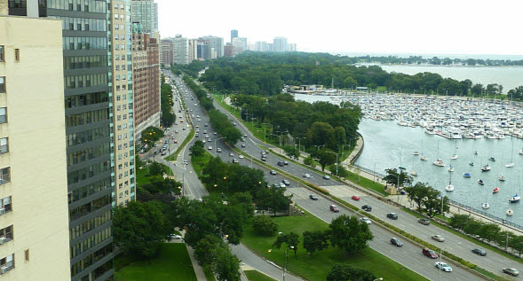 Condos Along Lake Shore Drive in Chicago's Lakeview Neighborhood Photo
